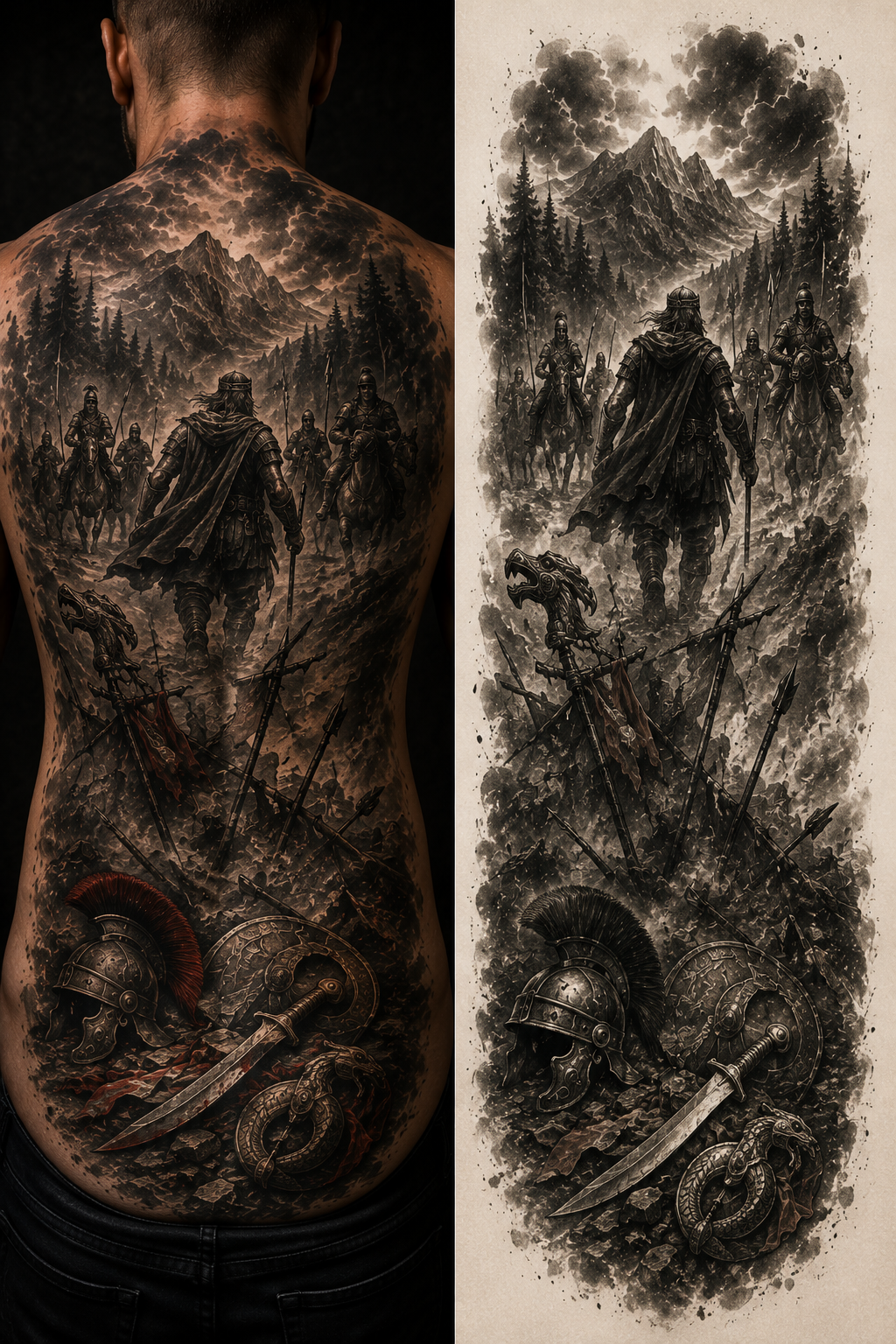 THE LAST ROAD OF DECEBALUS from the Dacian Roman War — EUR 50 tattoo collection